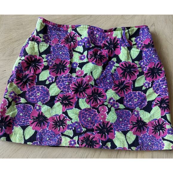 VTG 90s Lilly Pulitzer Skirt Tropical Flowers Botanical Gardens Lined Pockets 10 - Picture 1 of 11